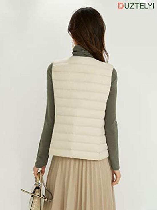 DUZTELYI Down Vest with Adjustable Round Inner Down and Perfect for and Includes Storage DU460 Women's Collar, V-Neck, Neck, Ultralight, Vest,