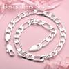 925 Sterling Silver 12mm Classic Figaro Chain Necklace for Men and Women, Fashion Party Gift, Hip Hop Accessory