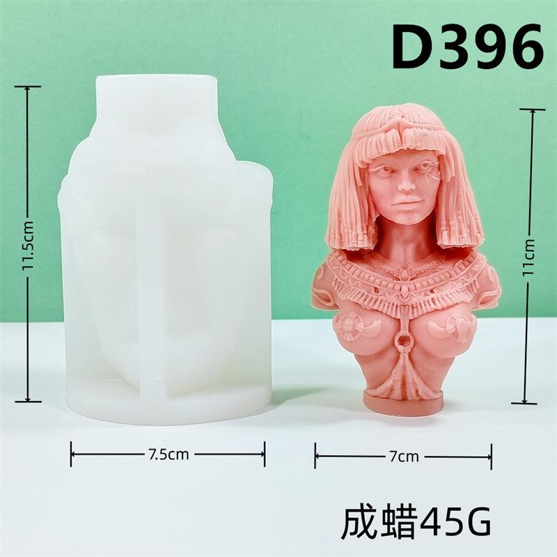 DIY Queen Halfbody Statue Candle Silicone Mold Goddess Halfbody Sculpture Resin Mold Long Hair Women Concrete Cement Gypsum Mold