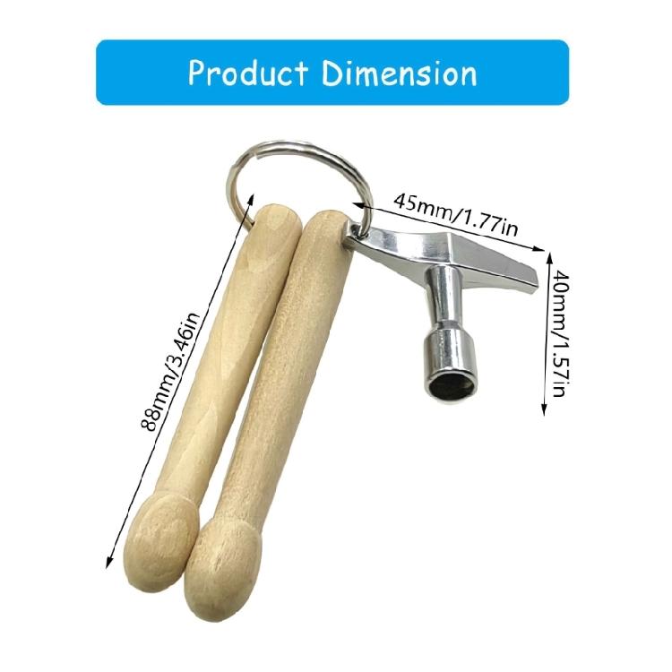 Professional Percussion Keychain Combo Wooden Sticks And Adjustable Lock Portables Music Accessory