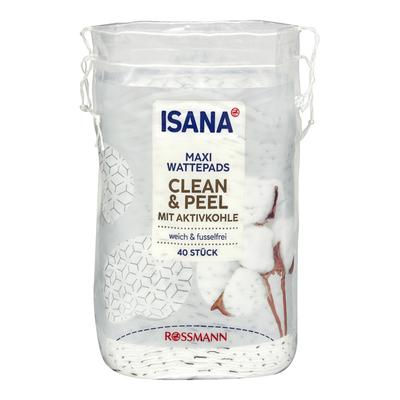 Isana Clean & Peel Cotton Pads Activated Carbon Cotton Pads 40 Sheets