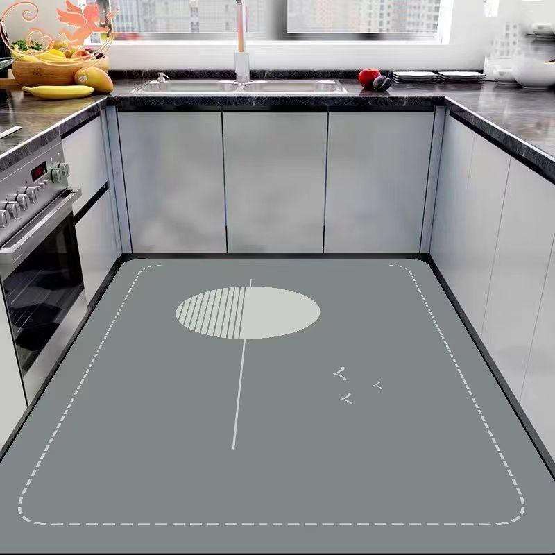 Kitchen Non-slip PVC Large Area Rug Dirt-resistant Waterproof Soft Rugs Living Room Carpet Balcony Oil-proof Carpets Foot Mat