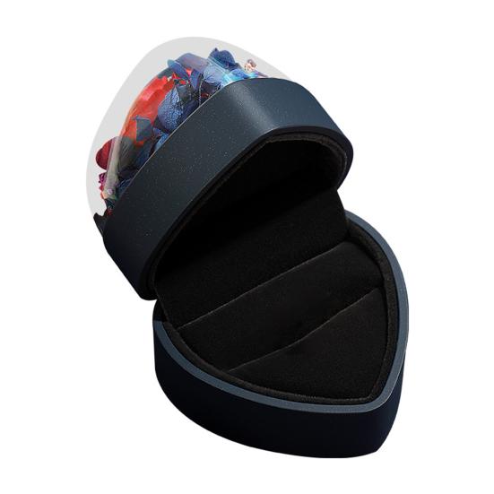 Preserved Flowers Jewelry Box Heart Shape Necklace Gift Box Romantic Rose Ring Box Jewelry Gift Packaging Box for Valentine's Day Anniversary