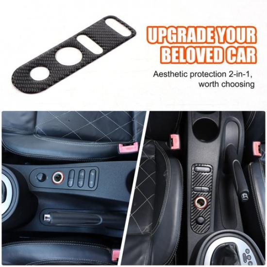 Soft Carbon Fiber Center Door Lock Button Trim Sticker For Seat Leon 2008-12