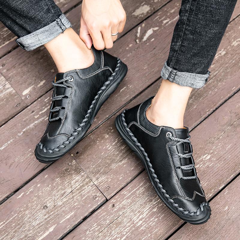 Pánské boty z pravé kůže, společenské boty, pánské boty pro volný čas, měkké boty na volný čas