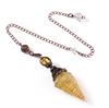 Antique Silver Seven Chakra Crystal Resin Pendulum with Semi-Precious Chips Pendant