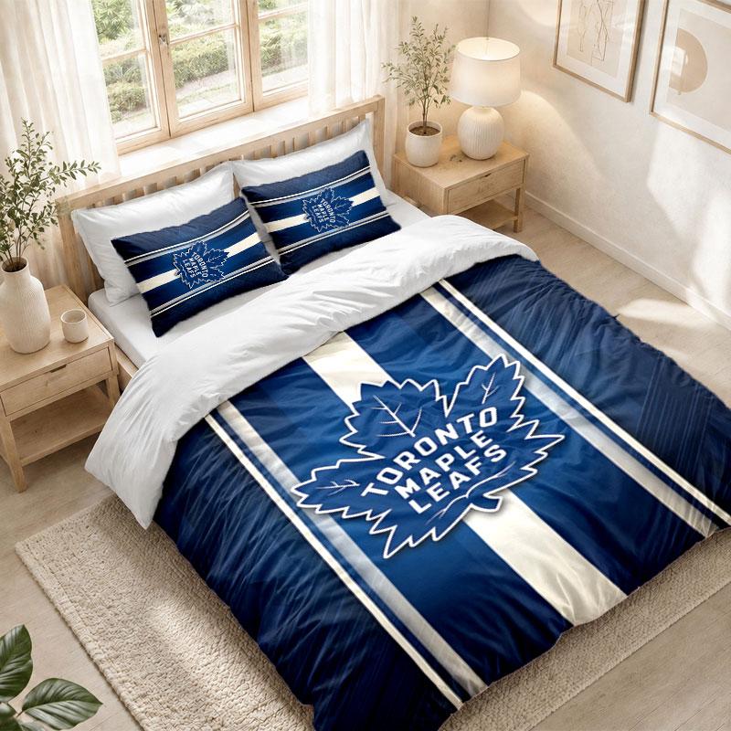 Bedding Set 1 Duvet Cover 2 Pillowcases Toronto Maple Leafs Print Bedroom Home Decoration