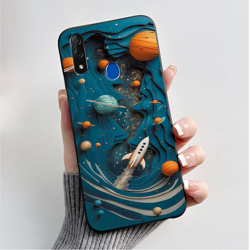 Printing Pattern Case For ZTE Blade V10 Fundas Shockproof Coque Capa Soft Silicone Black Shell Cover Cute Flower Cartoon Casing