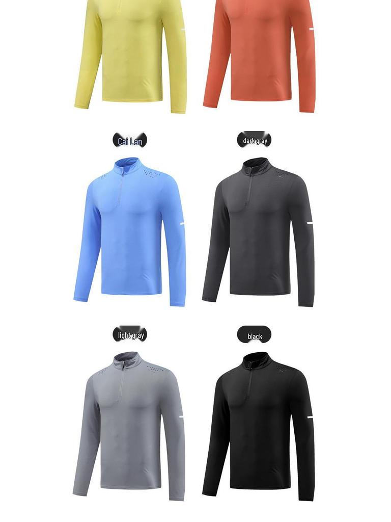Herren Langarm Schnelltrocknendes Sport-T-Shirt für Basketball & Laufen