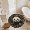 Panda and Grassland Pattern Round rug,Carpet Rug for Living Room Bedroom Sofa Playroom Decor,Non-slip Floor Mat,Holiday Gifts and Birthday Gifts