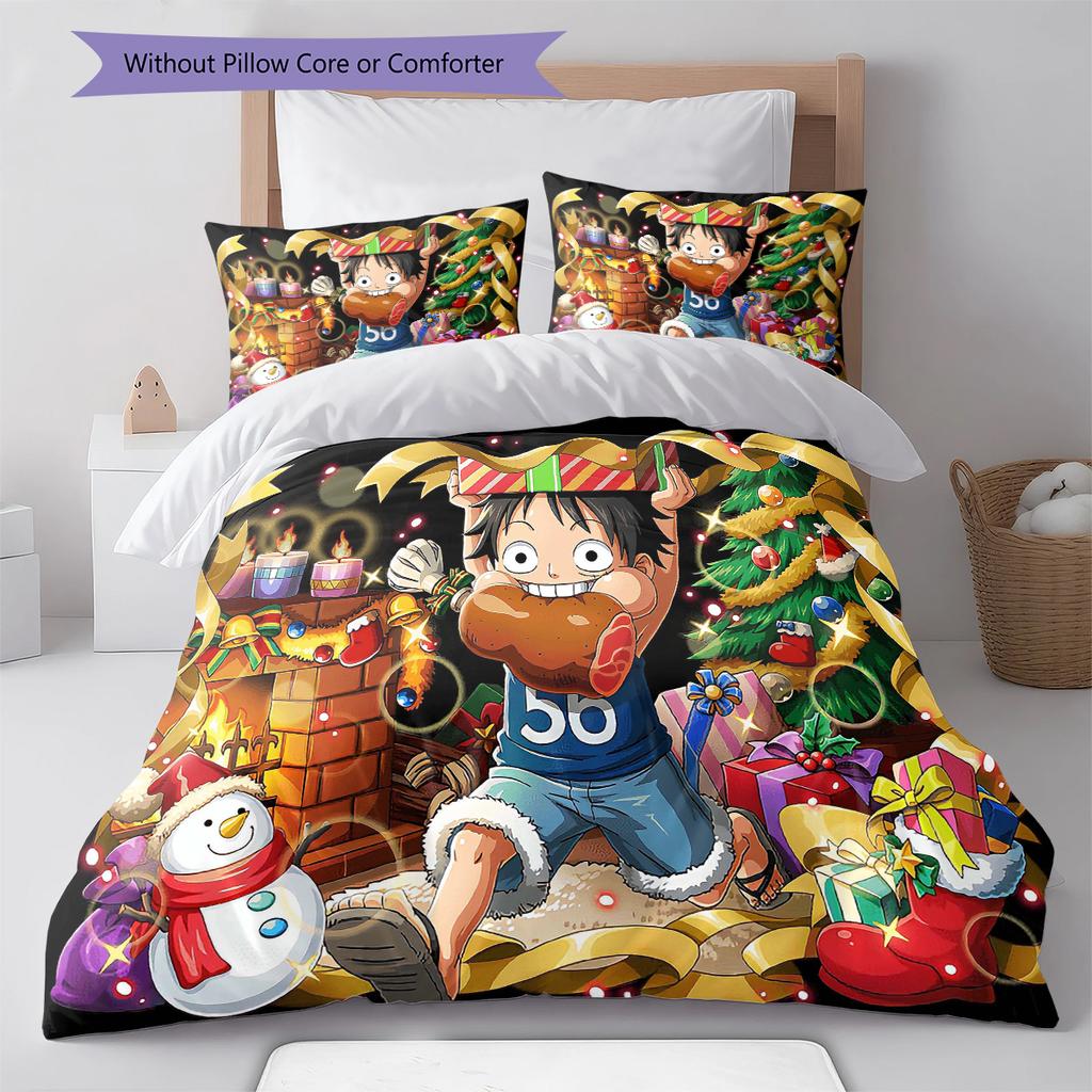 Cartoon Pattern Bedding Quilt Set Quilt Cover Pillowcase Home Decoration Birthday Gift (1 * Duvet Cover + 2 * Pillowcase, Without Core)