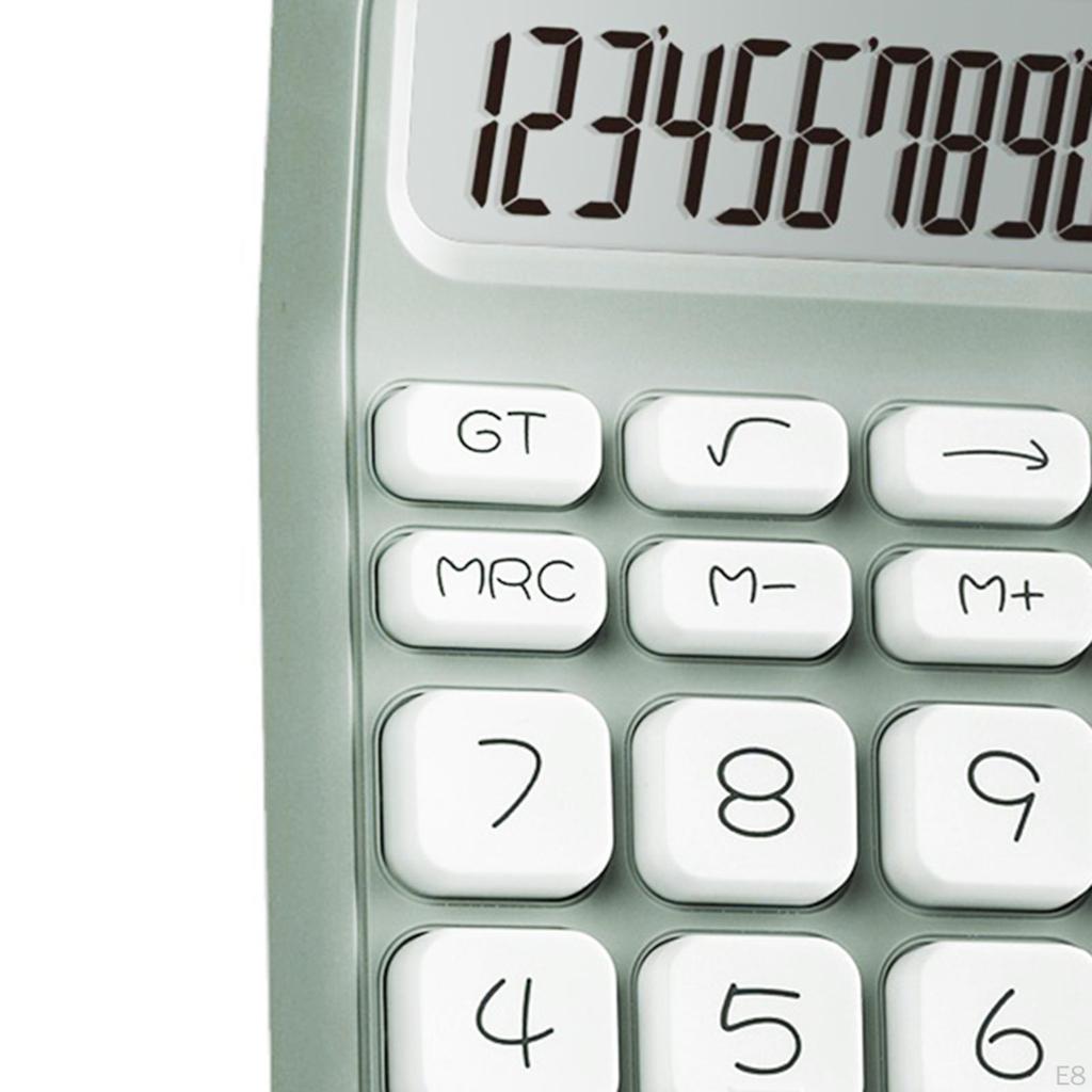 Handheld Mute Mechanical Calculator 12 Digits 14.8x9.3cm Ergonomic 18 Degree Tilt Screen for Office
