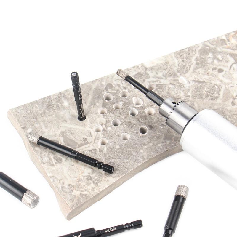 Power Tool-6/8/10/12/14mm Diamond Dry Drill Bits Hole Saw Cutter for Marble Ceramic Tile