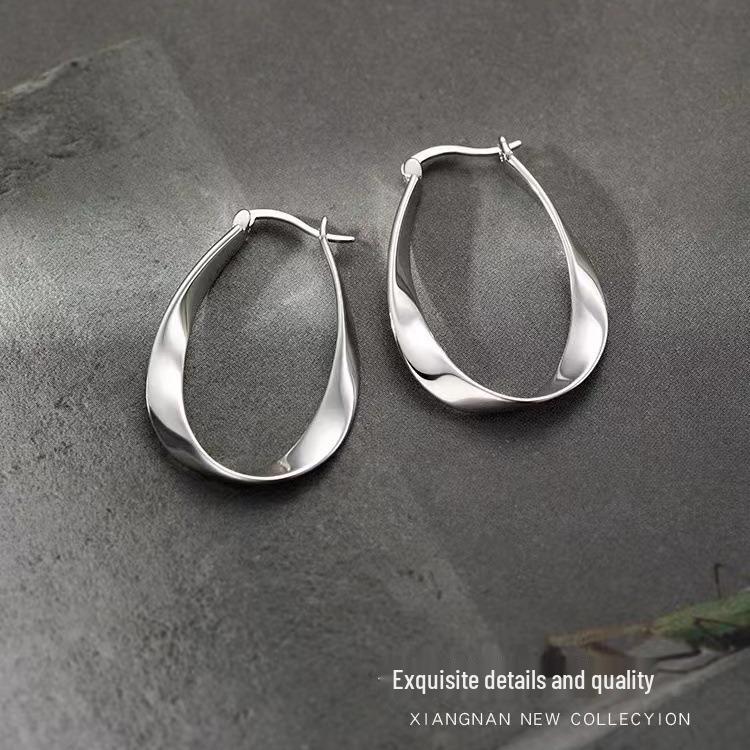 2023 New High-End Mobius 925 Silver Needle Stud Earrings for Women