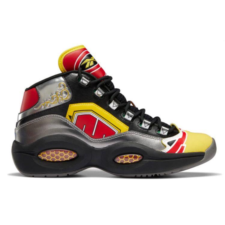 Power Rangers x Reebok Question Mid Mod Bătălie Megazord! Pantofi bărbați Argintiu Negru Argintiu-Metalic GY0590