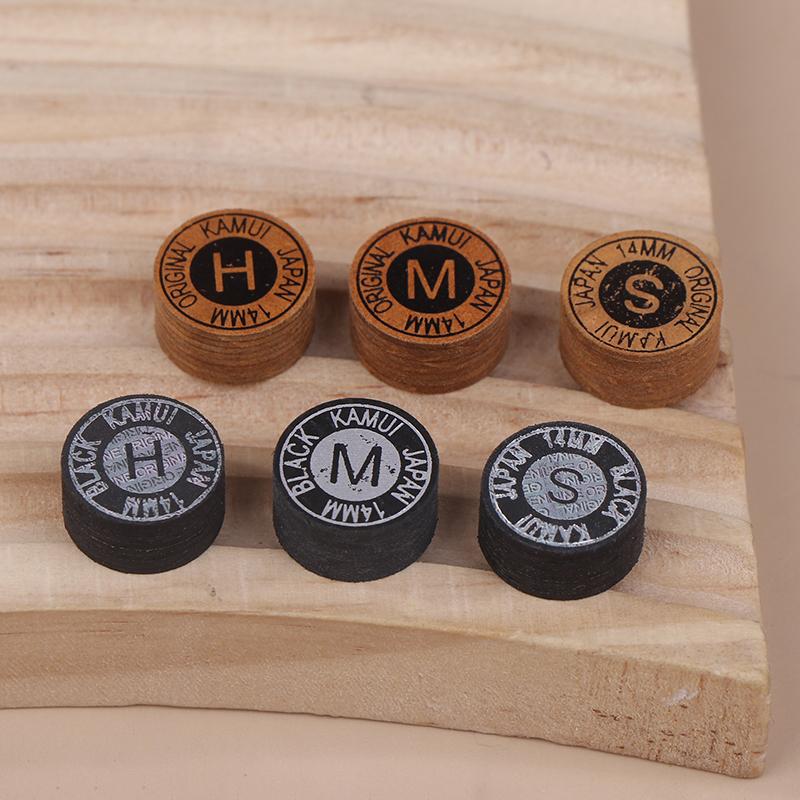 1 Pièce 14Mm Pointe de Queue Japonaise Qualité Billard Piscine Cuir Pointe de Queue Tête de Queue Neuf Boules Pointe de Queue Snooker Tête Dure Douce