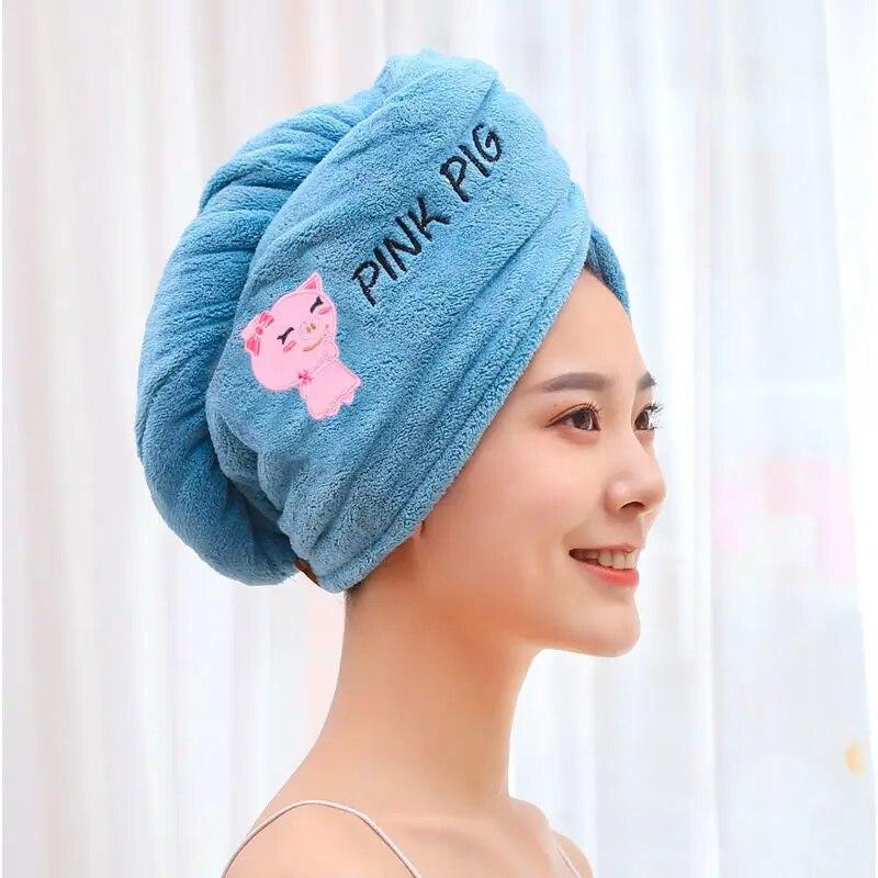 Hair Drying Towel Microfiber Hair Towel Wrap with Buttons Super Absorbent Twist Turban Shower Gift for Kids and Women