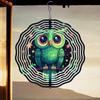 Starry Sky Owl Wind Chime Outdoor Garden Decor Metal Wind Powered Rotating Hanging Ornament with 360 Swivel Hook Easy Install No Electricity Needed