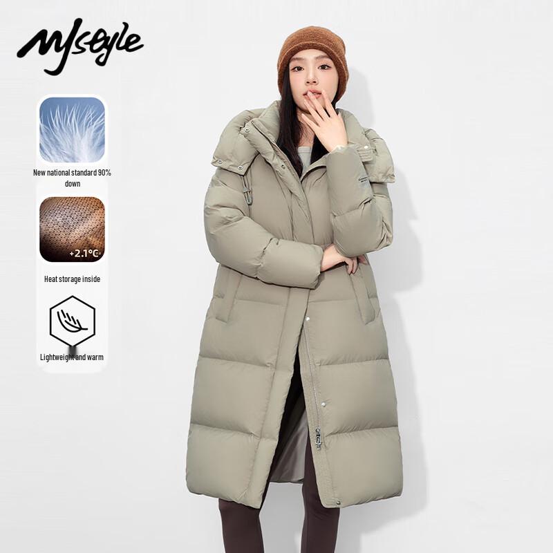 

MJ STYLE 2025 Зимняя женская длинная пуховая куртка-пуховик M