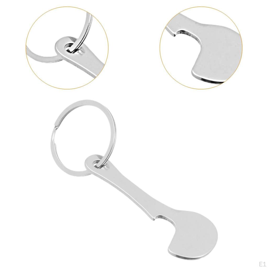 Keychain Trolley Tokens Pendant ,Keychain Bottle Opener Tool ,Pocket ,Keyring for Shopping