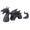 Resin Handicrafts Garden Flying Dragon Ornament Black Three-section Flying Dragon Statue Halloween Decor Garden Ornament
