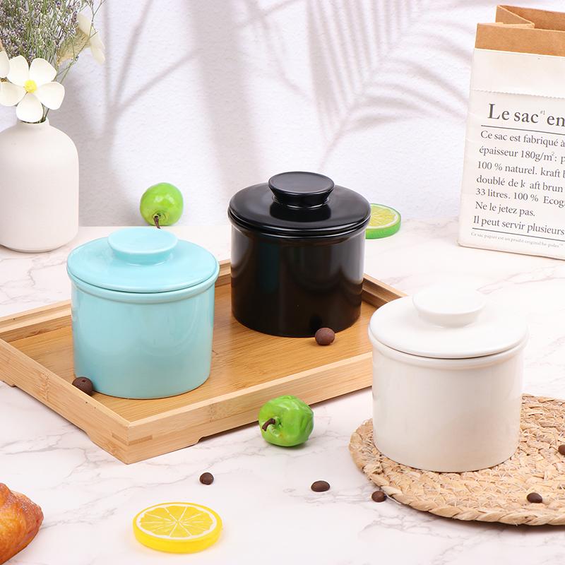 Ceramic Butter Cup Yellow Oil Tank Water Sealed With Lid Cheese Sealed Tank Creative Western Style Butter Box