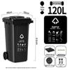 120L Extra Thick Black Outdoor Dry Waste Bin