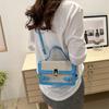 NEW Luxury Designer Lock Straw and PU Leather Patchwork Women's Handbag Retro Crossbody Bag Flap Tote