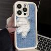Phone Case for iPhone 17 Air 16E 15 16 Pro Max Retro Denim Pattern Cover 14 Plus 13 12 Mini Soft Shell Silicone Fundas