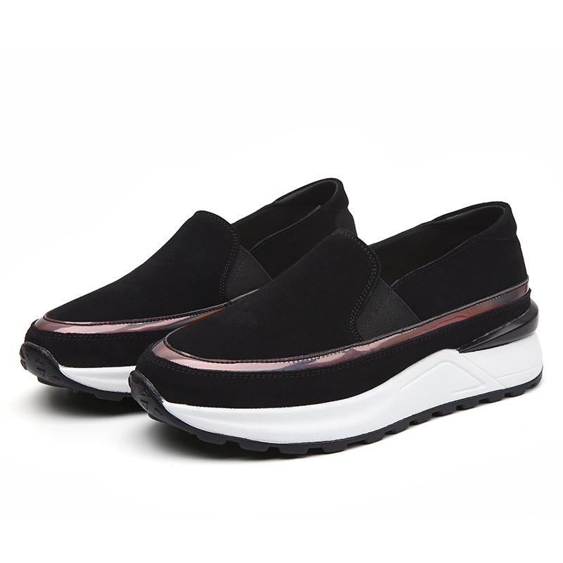 

Autumn and winter new platform single shoes muffin shoes soft leather soft sole women s shoes one pedal large size loafers work shoes 35