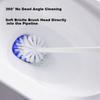 Soft Bristle Toilet Brush Plastic Bathroom Cleaning Brush with Extended Handle Multi-purpose Cleaning Brush Large Brush Wall-mounted Toilet Brush 1pc