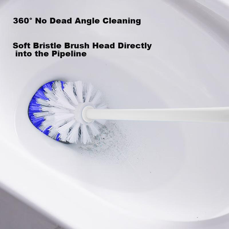 Soft Bristle Toilet Brush Plastic Bathroom Cleaning Brush with Extended Handle Multi-purpose Cleaning Brush Large Brush Wall-mounted Toilet Brush 1pc