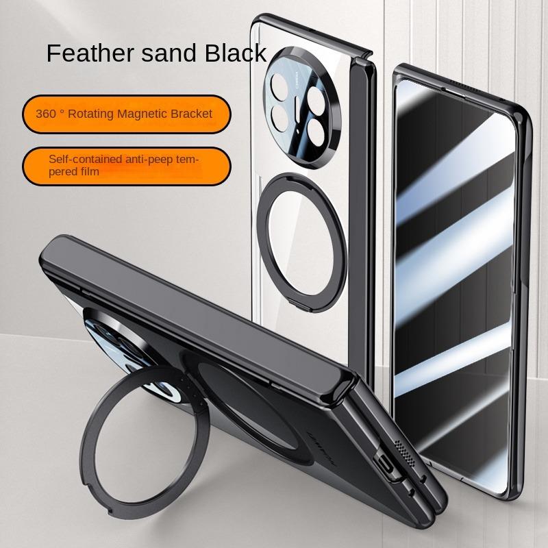 For Huawei Mate X3 X5 X6 360° Swivel Alloy Bracket Magnetic & Bracket & Ring 3-in-1 Tempered Glass Film Anti-Drop Phone Case