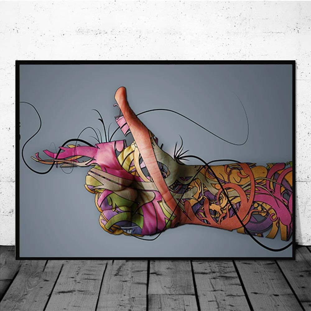 

Abstract Street Graffiti Wall Art Poster Sneakers Gestures Love Hearts Lips Pop Mural Modern Home Decor Canvas Pictures Prints 20x30cm