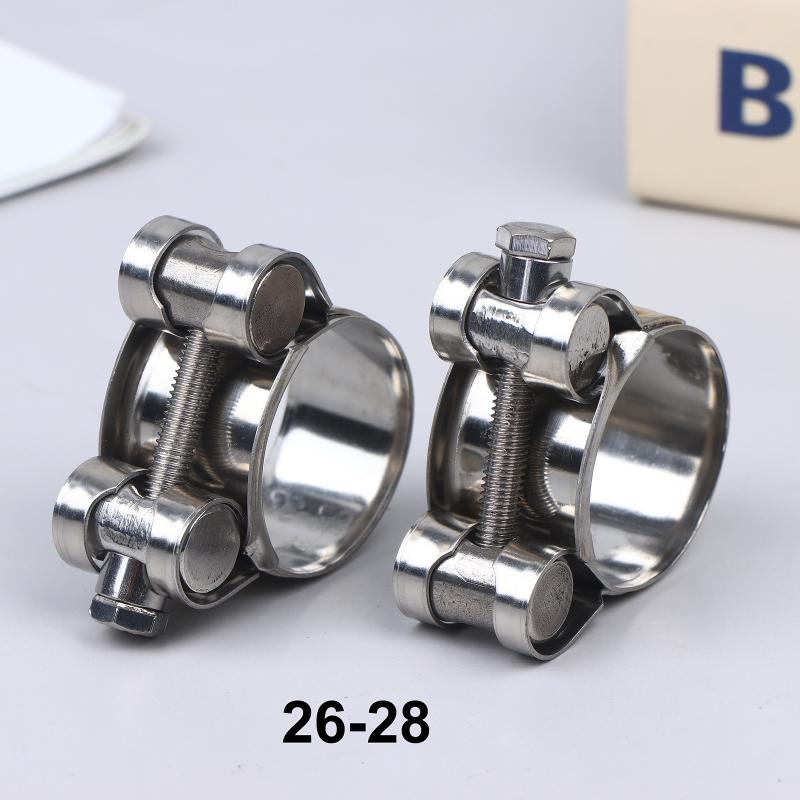 2Pcs Stainless Steel Strengthens European Style Hose Clamp Exhaust Circular Air Water Pipe Clip Sealing Welding Repair Tool