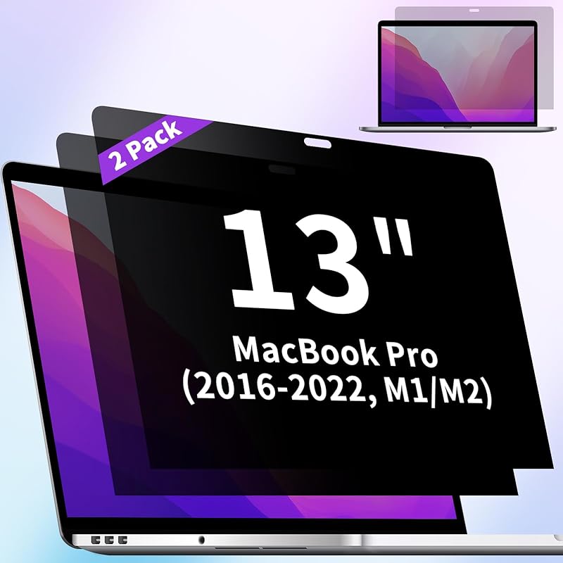 2 Pack Privacy Screen Compatible with MacBook Pro 14 Inch Screen Protector (2021-2024, M1, M2, M3, M4-Model A2442 A2779 A2918 A2992 A3112 A3401), MacBook Pro 13 Inch(2016-