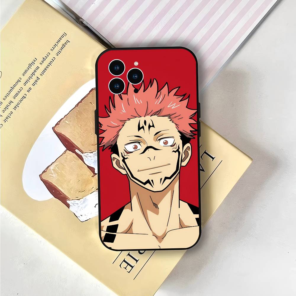 Anime J-Jujutsu Kaisen For IPhone 15 16 14 Plus 13 12 11 17 Pro Max 17 Air Black Soft Phone Cover