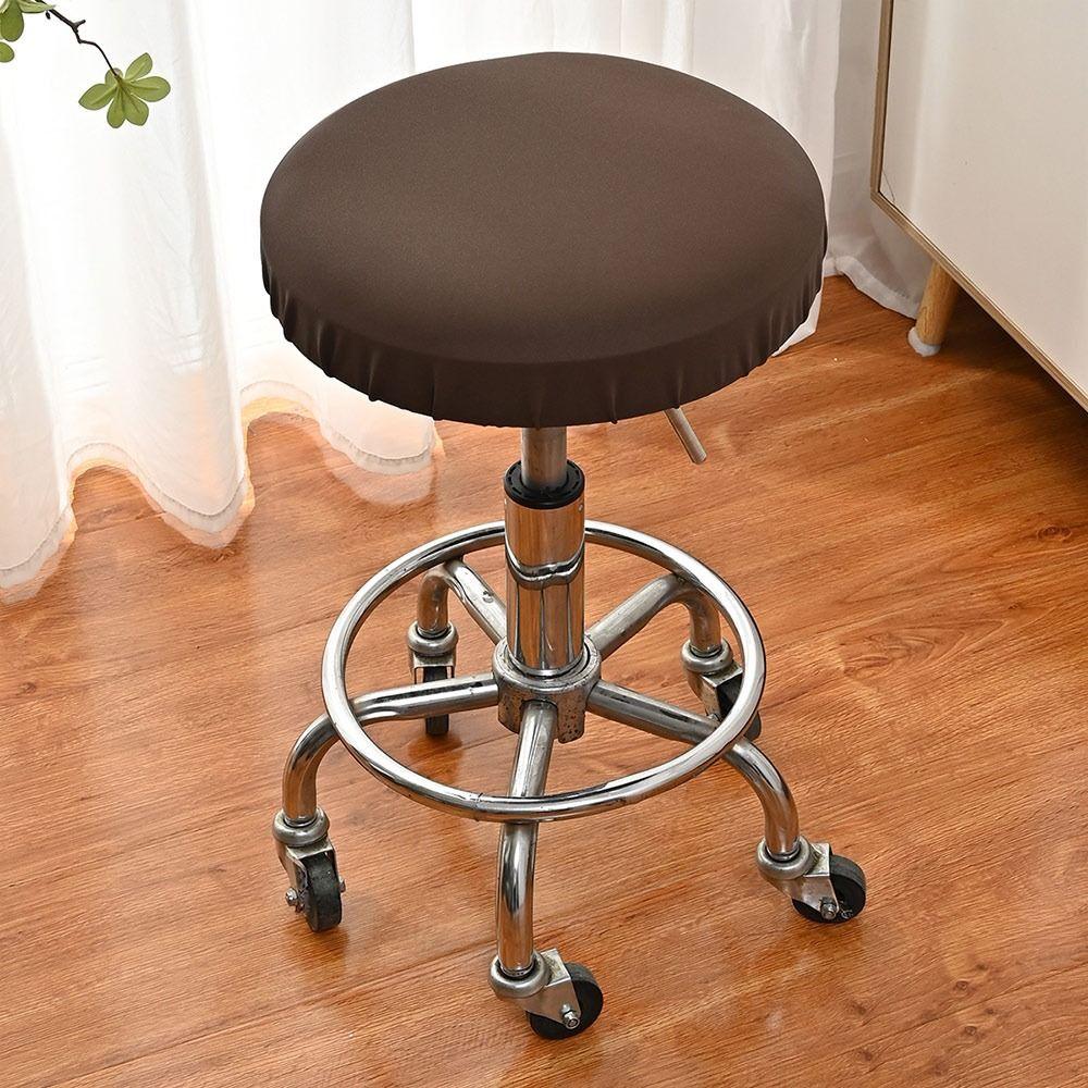 Washable Chair Seat Cover with Elastic Bands Slipcover Round Stool Covers Removable Bar Stool Covers for Bar Swivel Chair