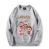Retro cute cartoon Labubu printed loose round neck sweatshirt men's and women's winter new tops