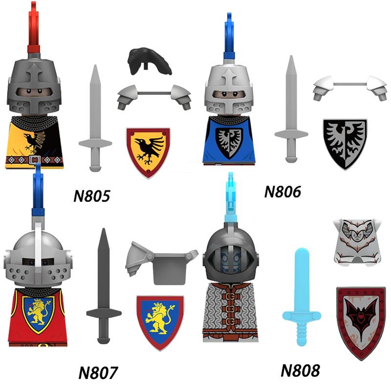 Medieval War Castle Militia American Civil War Soldiers Building Block Figure Soldier Weapon Infantry Knight Blacksmith Toy K147