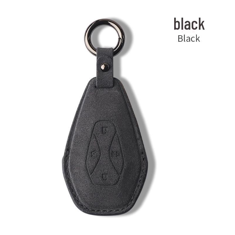 Suitable Key Case for BAIC Alpha S/T: High-End Suede with Snap Closure, Designed for Women