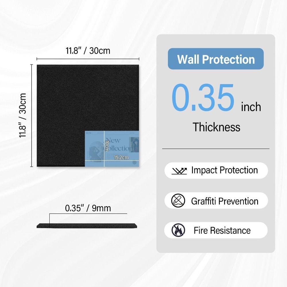 Felt Acoustic Panel Self Adhesive Wall Tiles Sticker Smooth Surface Bulletin Board  for Home Office