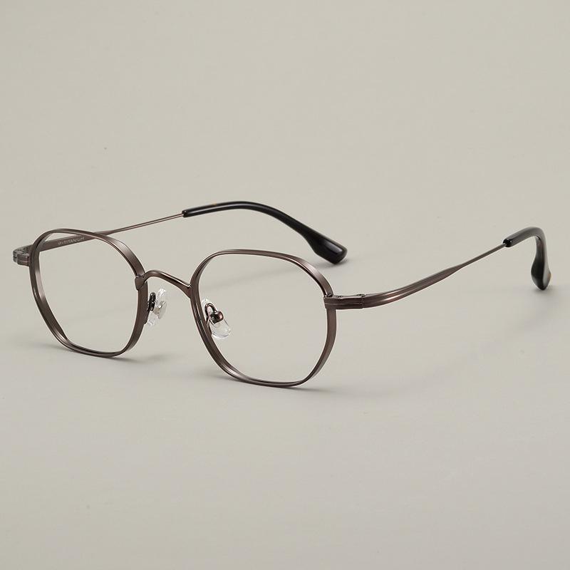 

Japanese Designer Style Luxury Retro Polygon Eyeglass Mens Womens Ultra-Light Pure Titanium Eyewear Fashion Korean Glasses Demo Lens