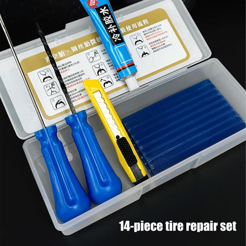 Motorcycle Tire Repair Kit, Puncture Tire Repair Kit | Tire Patch Kit Portable Tire
