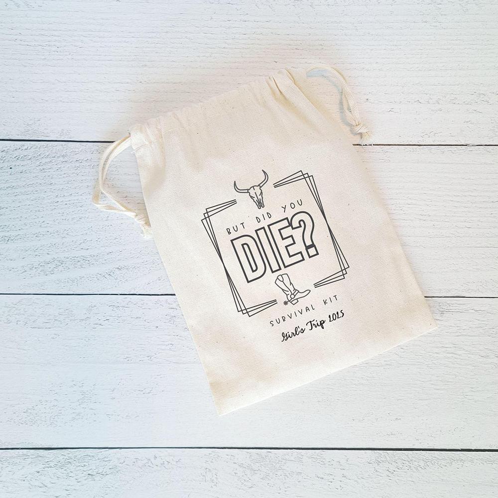 Personal 5Pcs But Did You Die Theme Favor Bag Bachelorette Hangover Party Nash Bash Trip Survival Kit Halloween Wedding Supplies