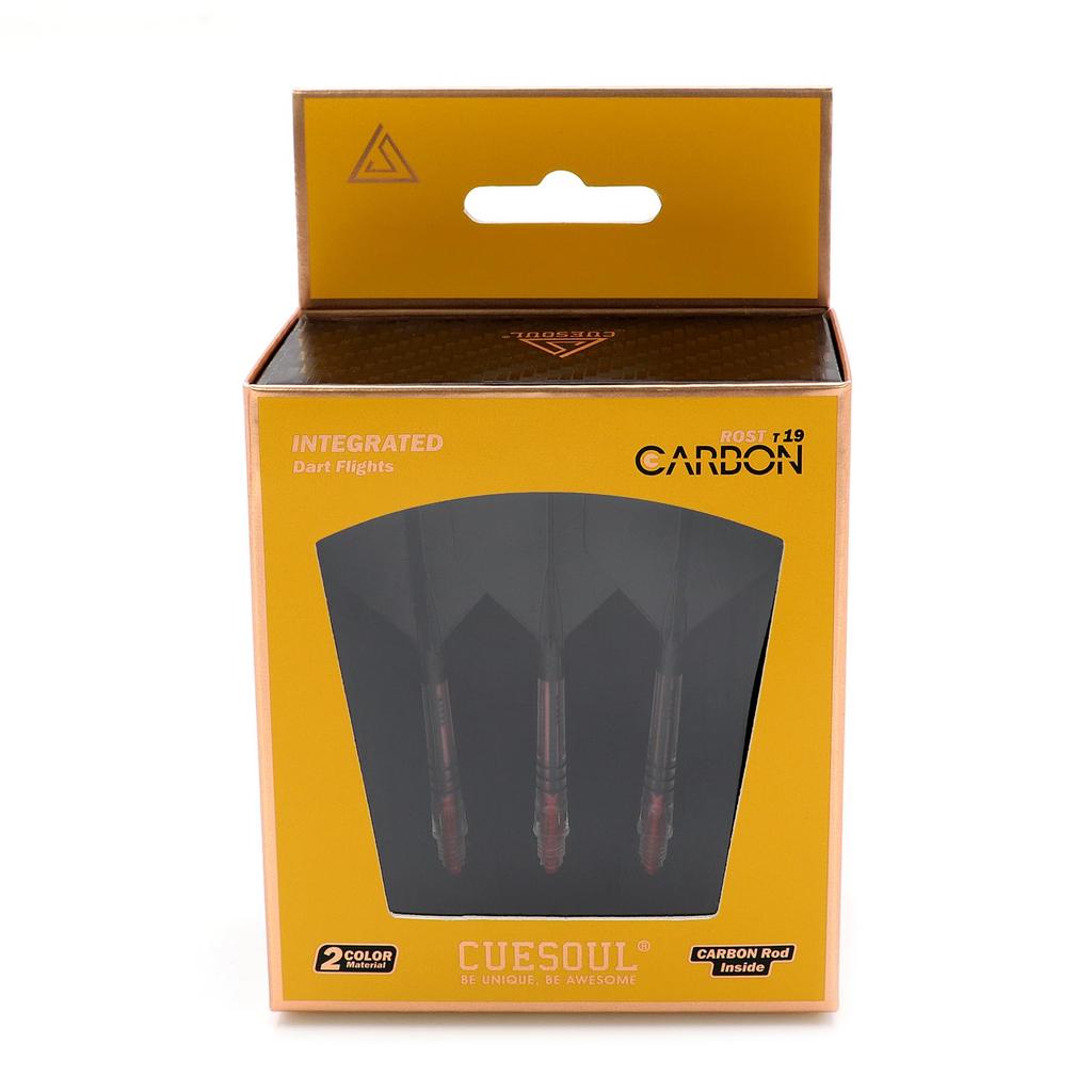 CUESOUL Integrated Dart Flights Rost AK57 Carbon Fiber Shaft Big Wing Shape 3 Sets CS-AK571-11