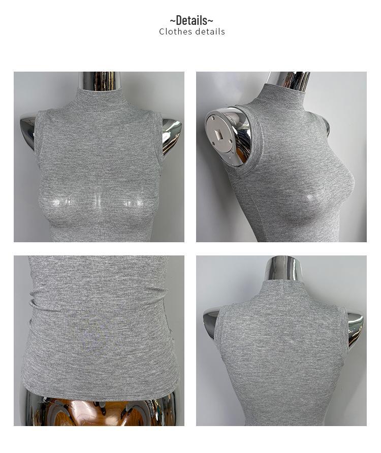 Women's Korean Soft Skin-Friendly Sexy Slimming Sleeveless Turtleneck Vest