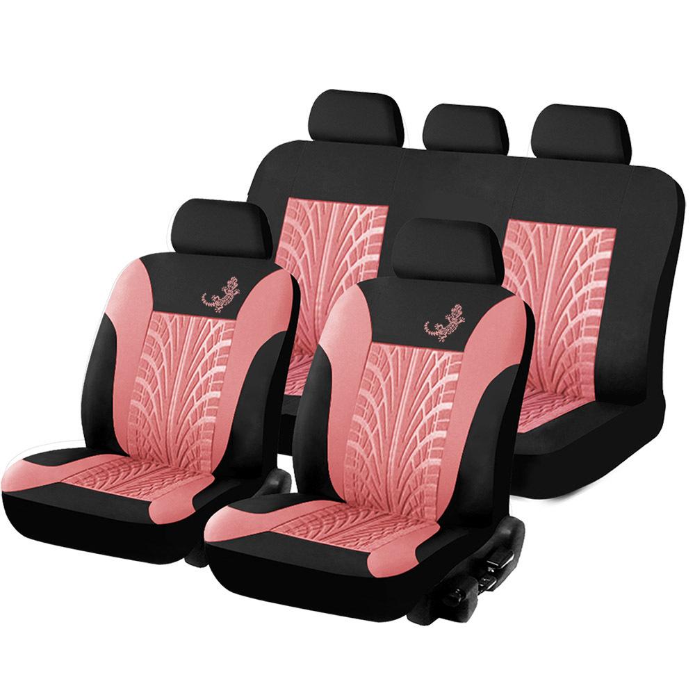 9PCS/Set Full Encirclement Universal Car Seat Cover Gecko Mesh Cloth Four Seasons Universal Car Seat Cover with Tire Track Styling Car Seat Protector