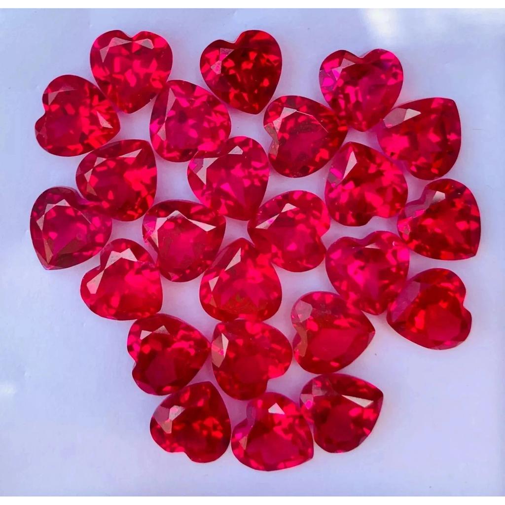 100 Pcs Natural Red Ruby 5 mm Heart Cut Certified Loose Gemstone Lot