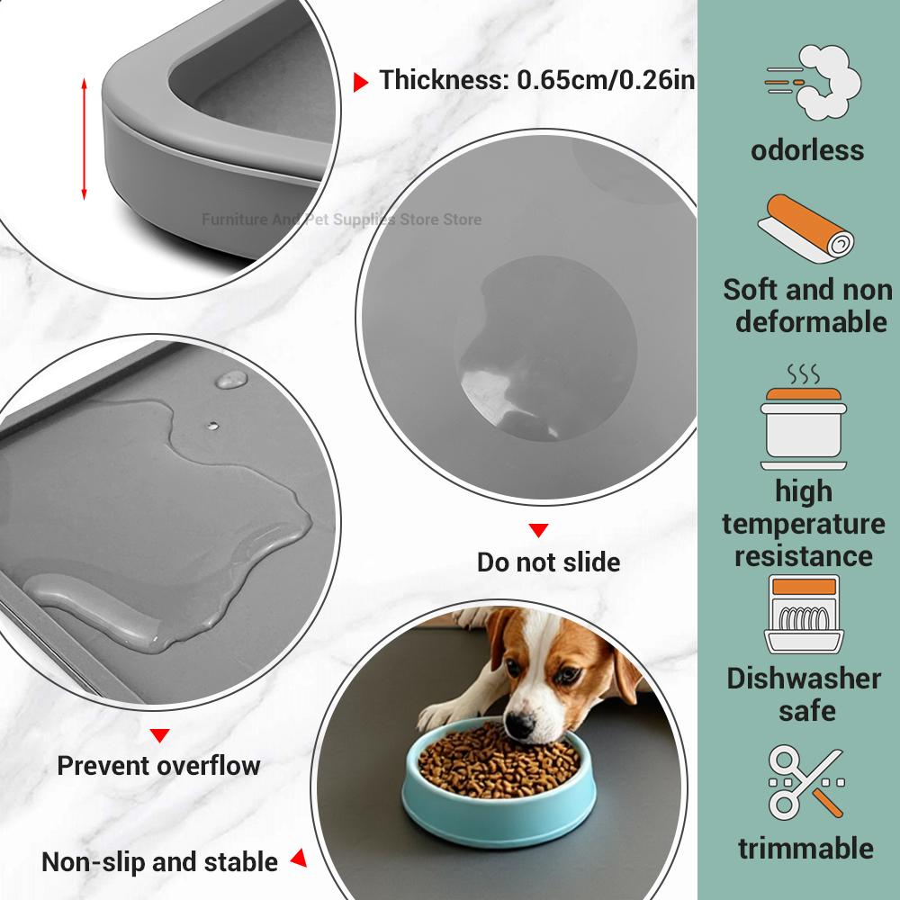 Tovaglietta per animali domestici Antiversamento Facile da pulire Pieghevole Tappetino per l'alimentazione di cani e gatti Silicone Antiscivolo Impermeabile Tappetino per animali domestici